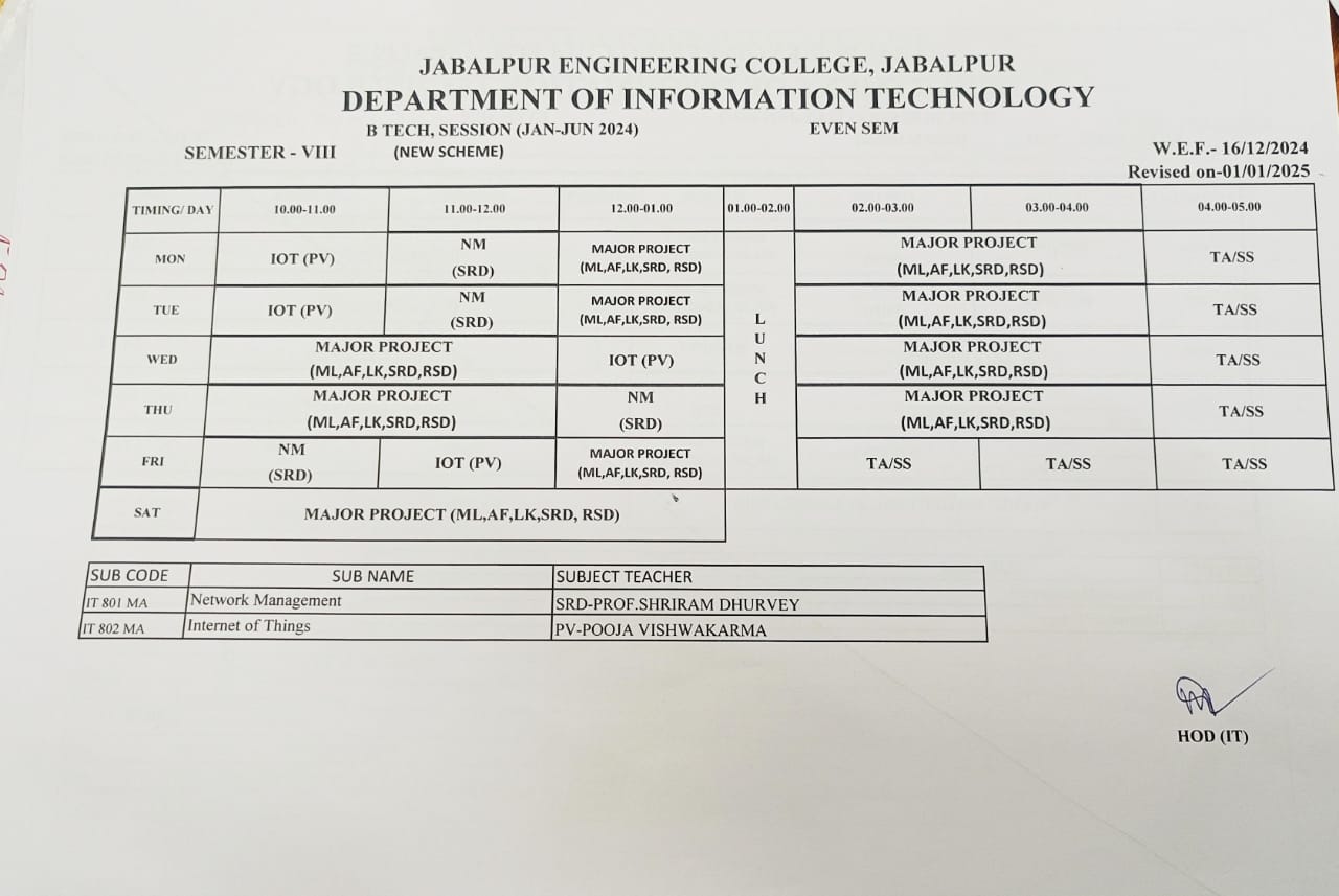 Time Table